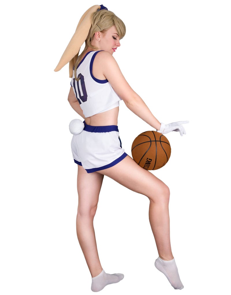 Cosplay.fm Women's Bunny Cosplay Costume Full outfit with Top Shorts Bunny Ears Tail Gloves - Image 1